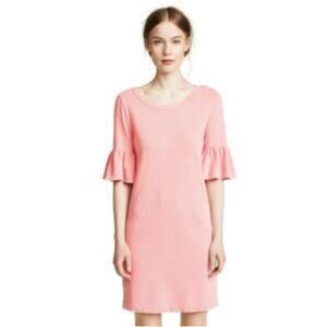 NWOT Splendid Pink Ruffle Sleeve Cotton Slub Dress